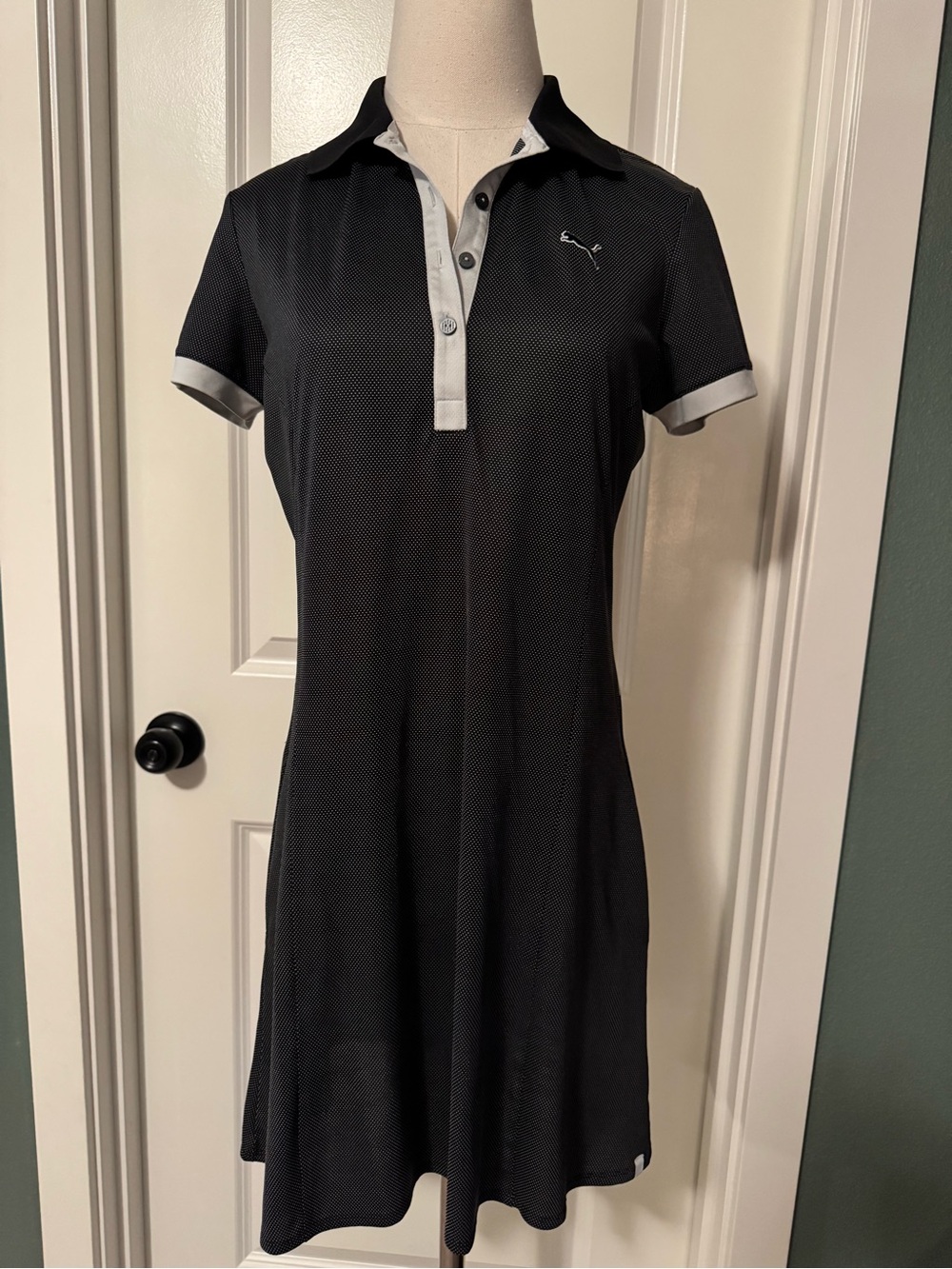Puma Black Polo Dress with Gray Trim